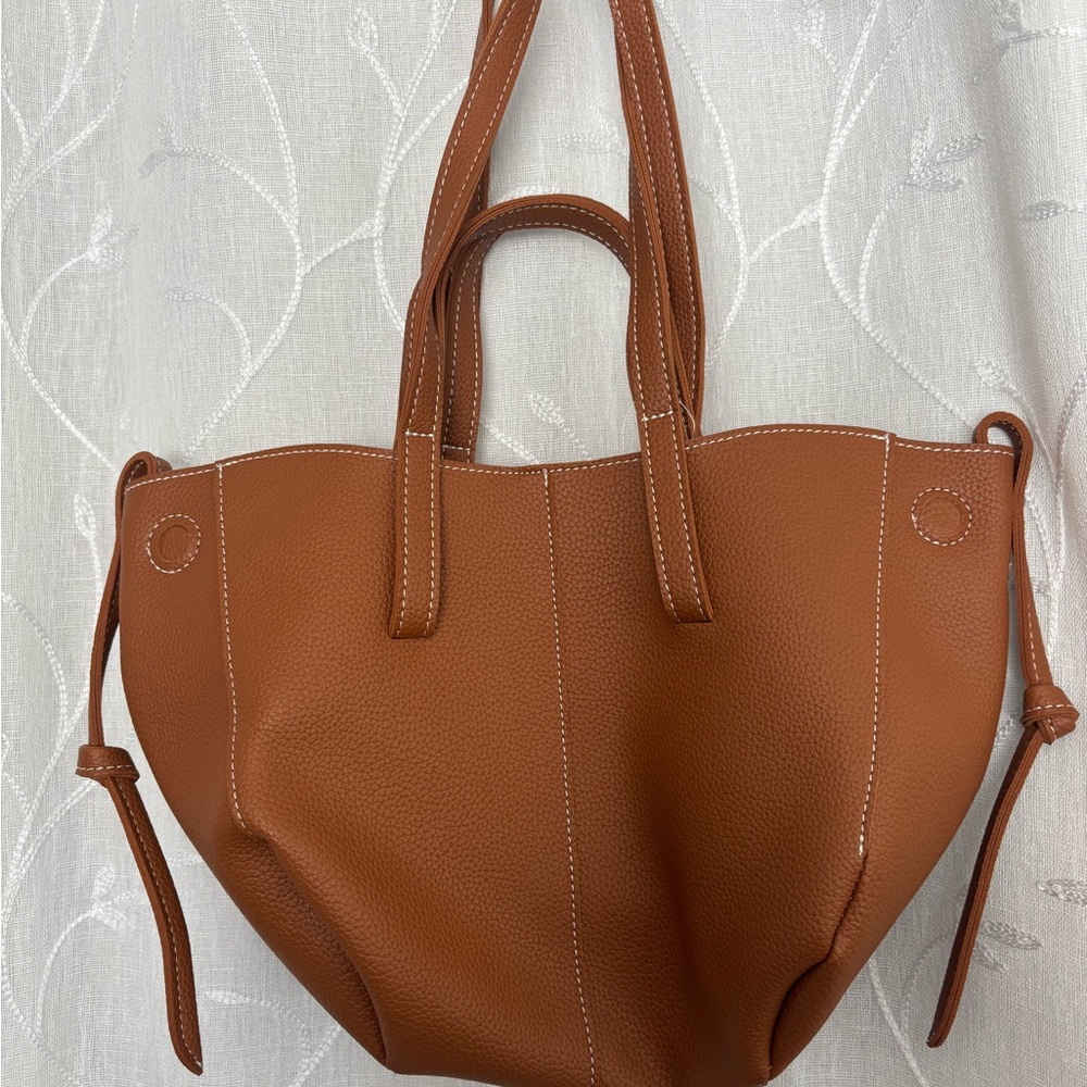 Small Brown Leather Tote Bag